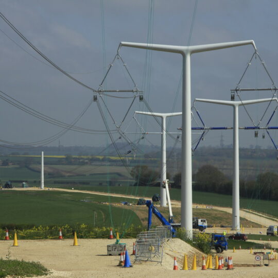 T-pylons under construction