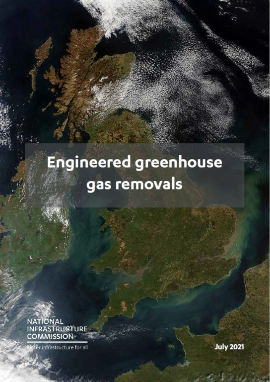 Image of the front cover of the report Engineered greenhouse gas removals