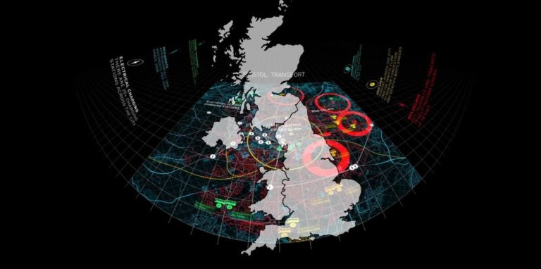 Image of the UK showing digital connectivity