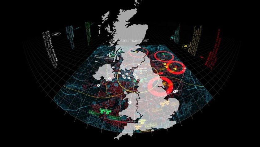 Image of the UK showing digital connectivity