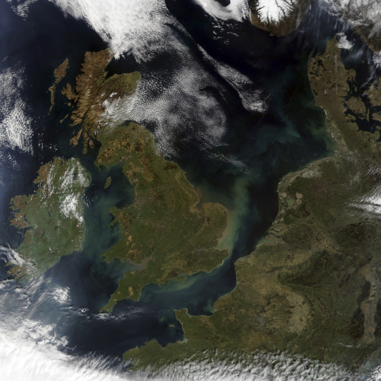 The UK from a satellite