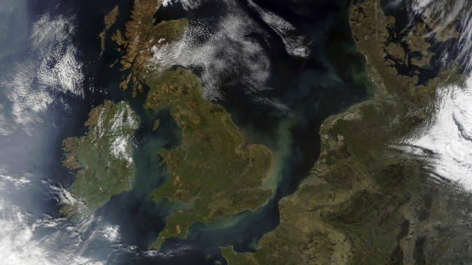 The UK from a satellite