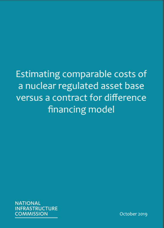 Cover of the report Estimating comparable costs of a nuclear regulated asset base