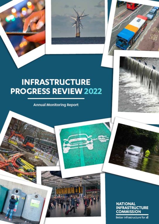 Front cover of the Infrastructure Progress Review 2022 report