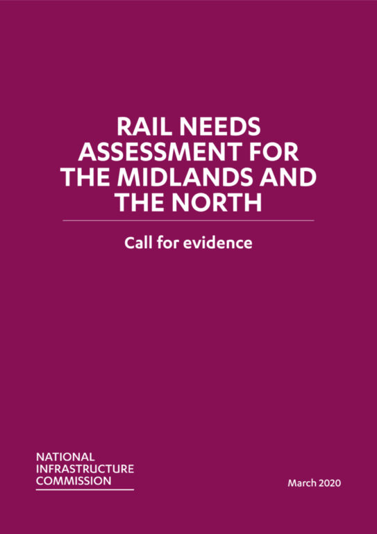 Cover of the Rail Needs Assessment Call for Evidence report