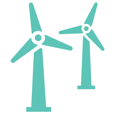 Graphic of wind turbines