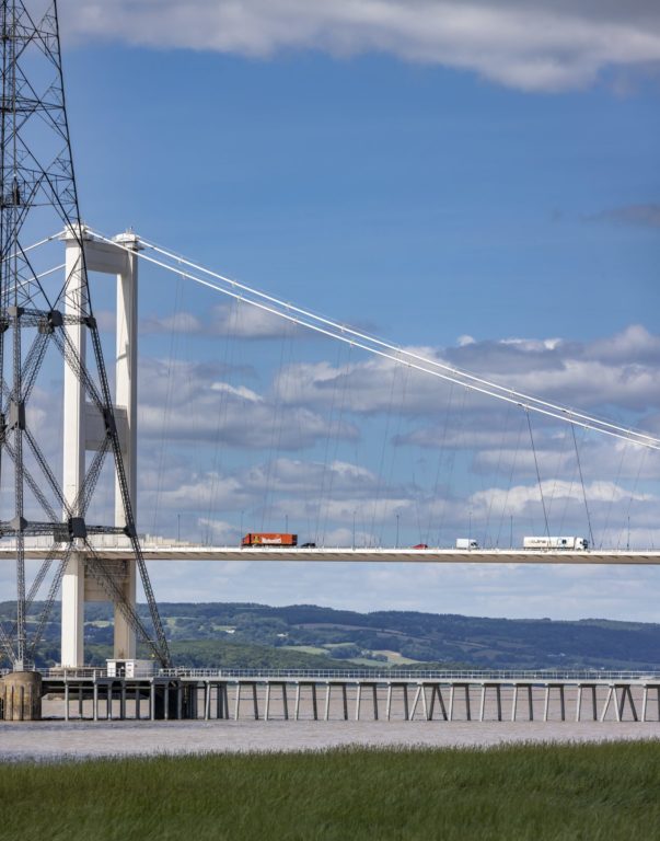 A side view onto the Severn Crossing