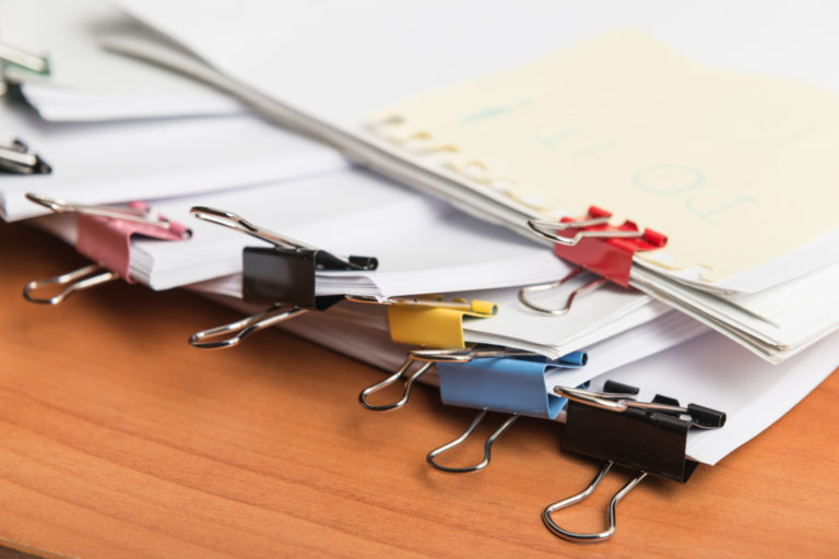 Documents on a desk