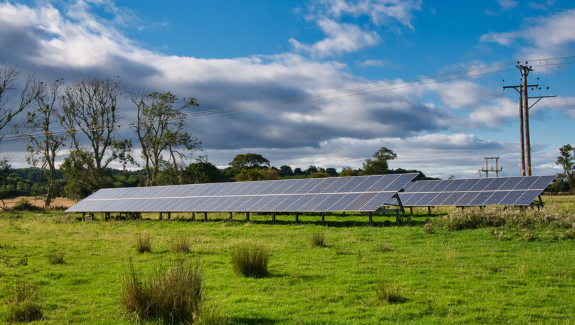 Solar panels in a UK field