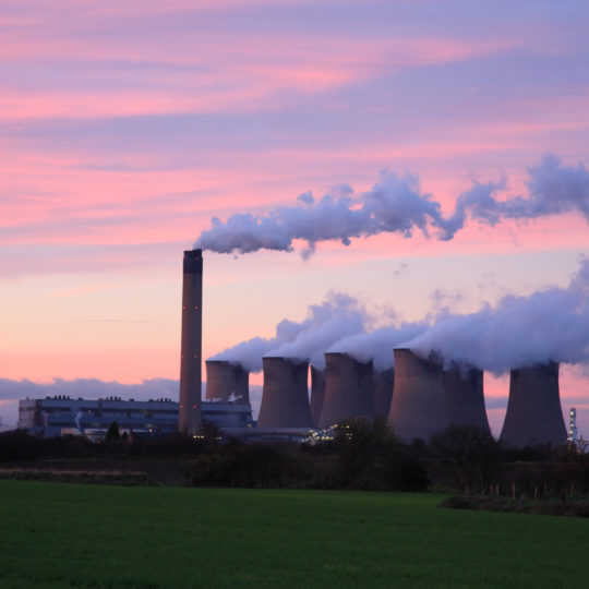 Drax Power Station at sunset, near Selby North Yorkshire