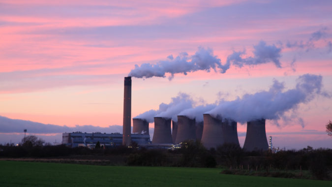 Drax Power Station at sunset, near Selby North Yorkshire