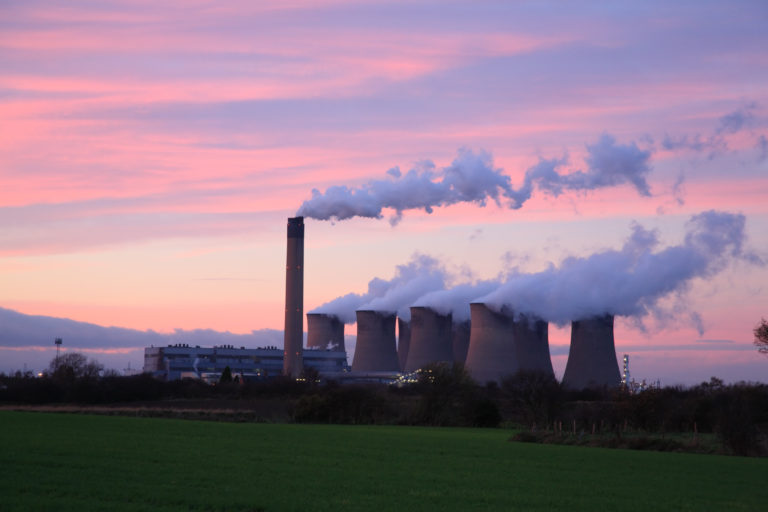 Drax Power Station at sunset, near Selby North Yorkshire