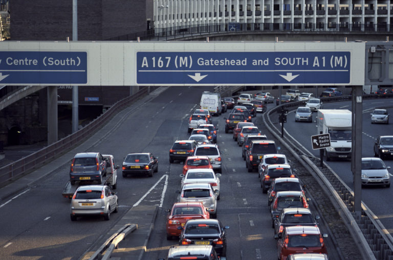 Congestion on an arterial road in central Newcastle