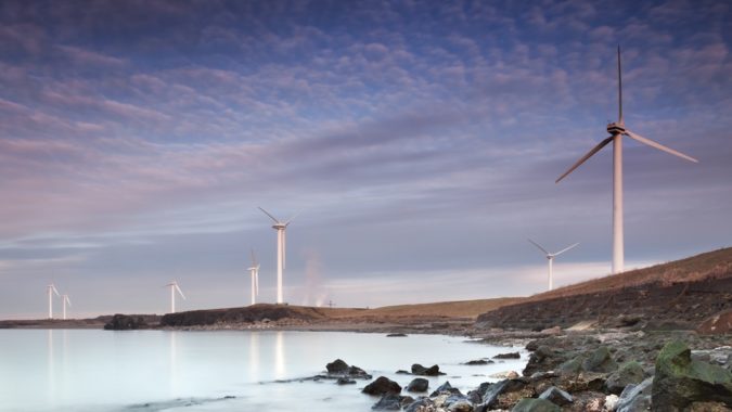 Picture of onshore windfarms on the coast of Cumbria