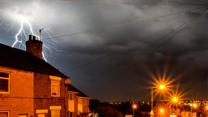 Lightning storm in Nottingham