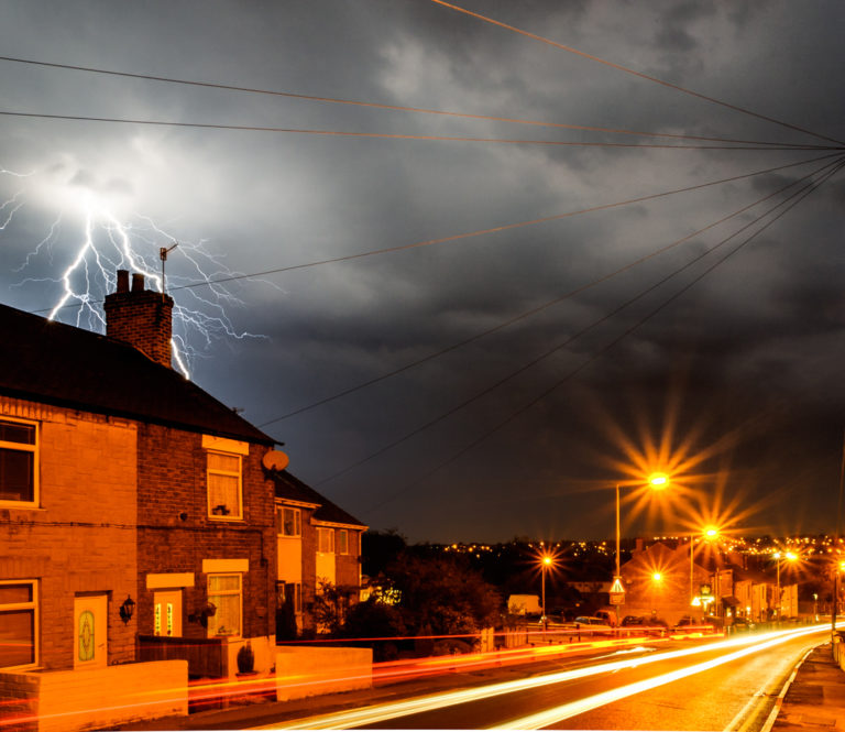 Lightning storm in Nottingham