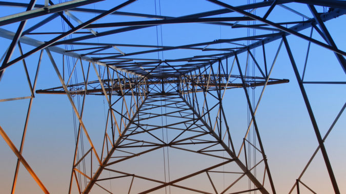 Electricity pylon silhouette