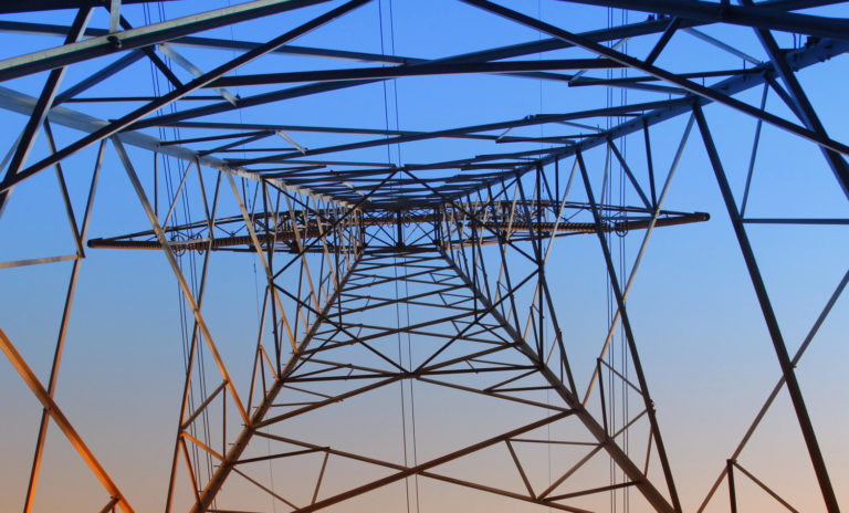 Electricity pylon silhouette