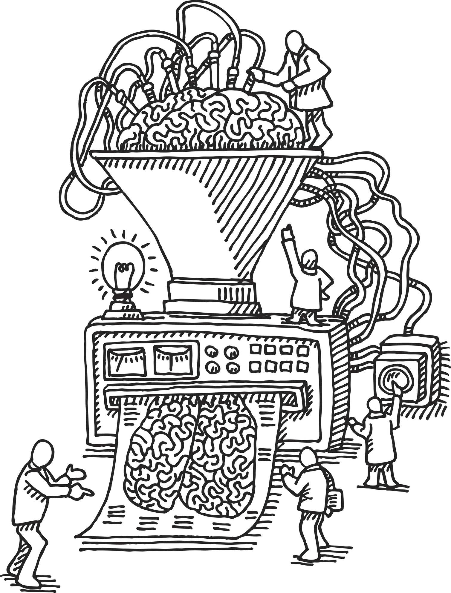 Illustration of a brain exam
