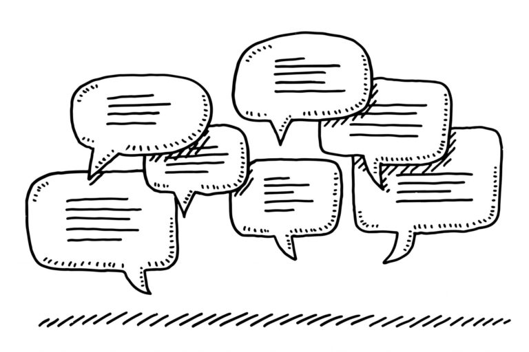 Illustration of a group of speech bubbles