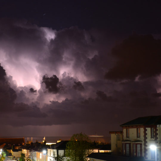 Picture showing storm clouds over the Isle of Wight