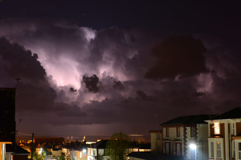 Picture showing storm clouds over the Isle of Wight