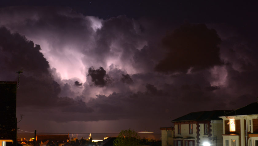 Picture showing storm clouds over the Isle of Wight