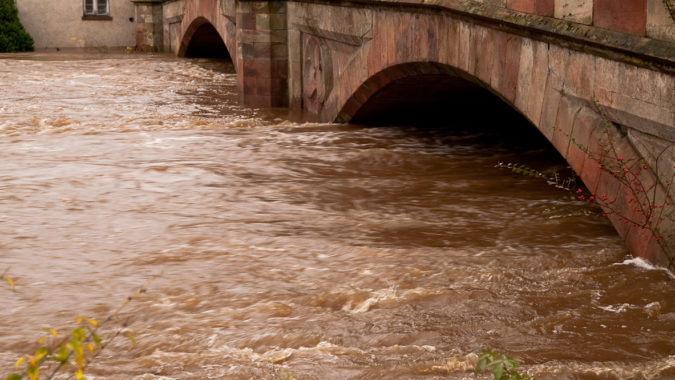 Flooded bridge