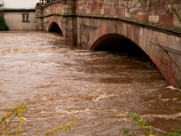 Flooded bridge