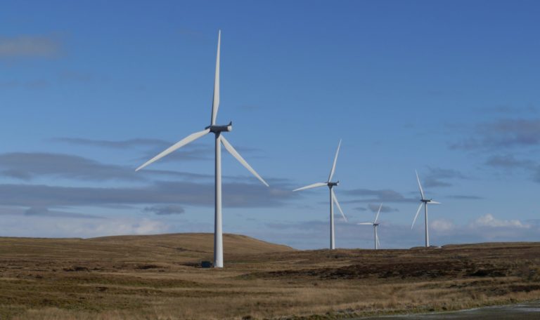 Turbines in an onshore Windfarm in Scotland