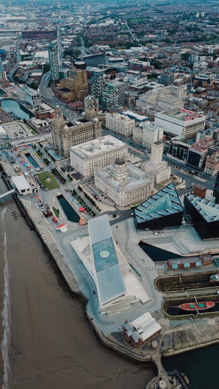 Bird's eye view of Liverpool city centre