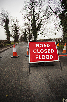 Road closed due to flooding