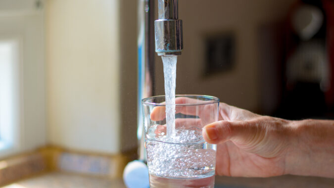 tap water going into a glass