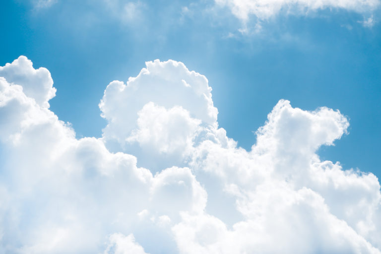 A picture of clouds against a blue sky